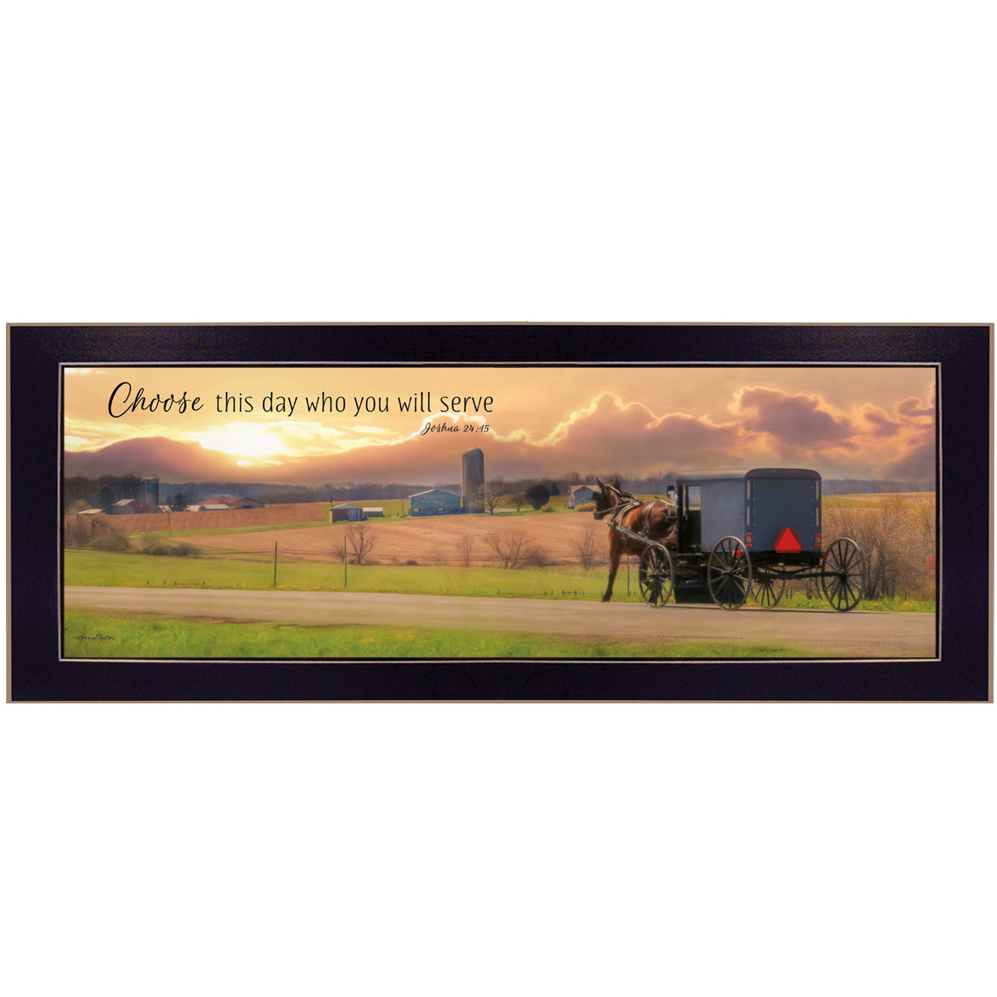 "Choose this Day Who You will Serve" by Lori Deiter, Ready to Hang Framed Print, Black Frame