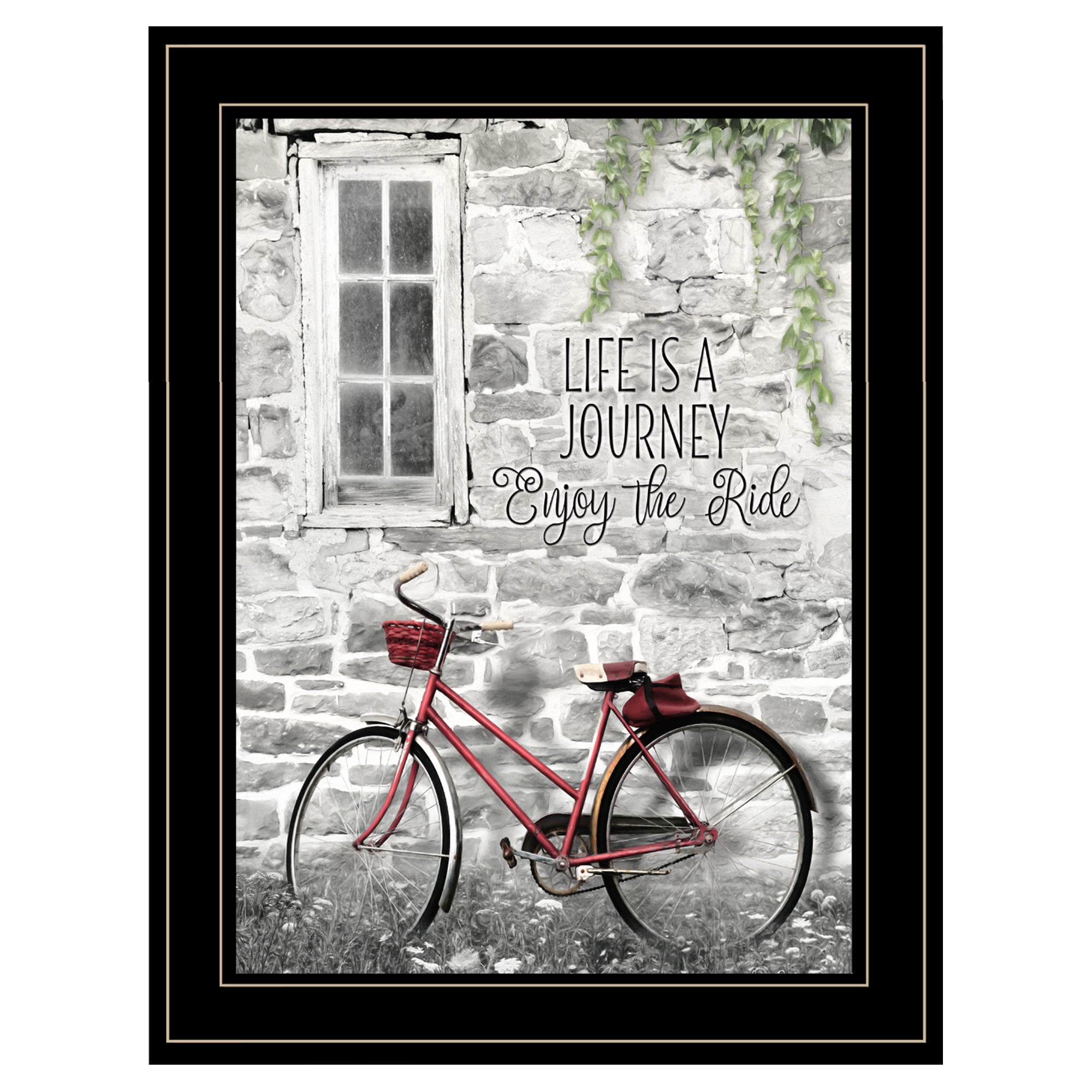 "Life is a Journey" by Lori Deiter, Ready to Hang Framed Print, Black Frame