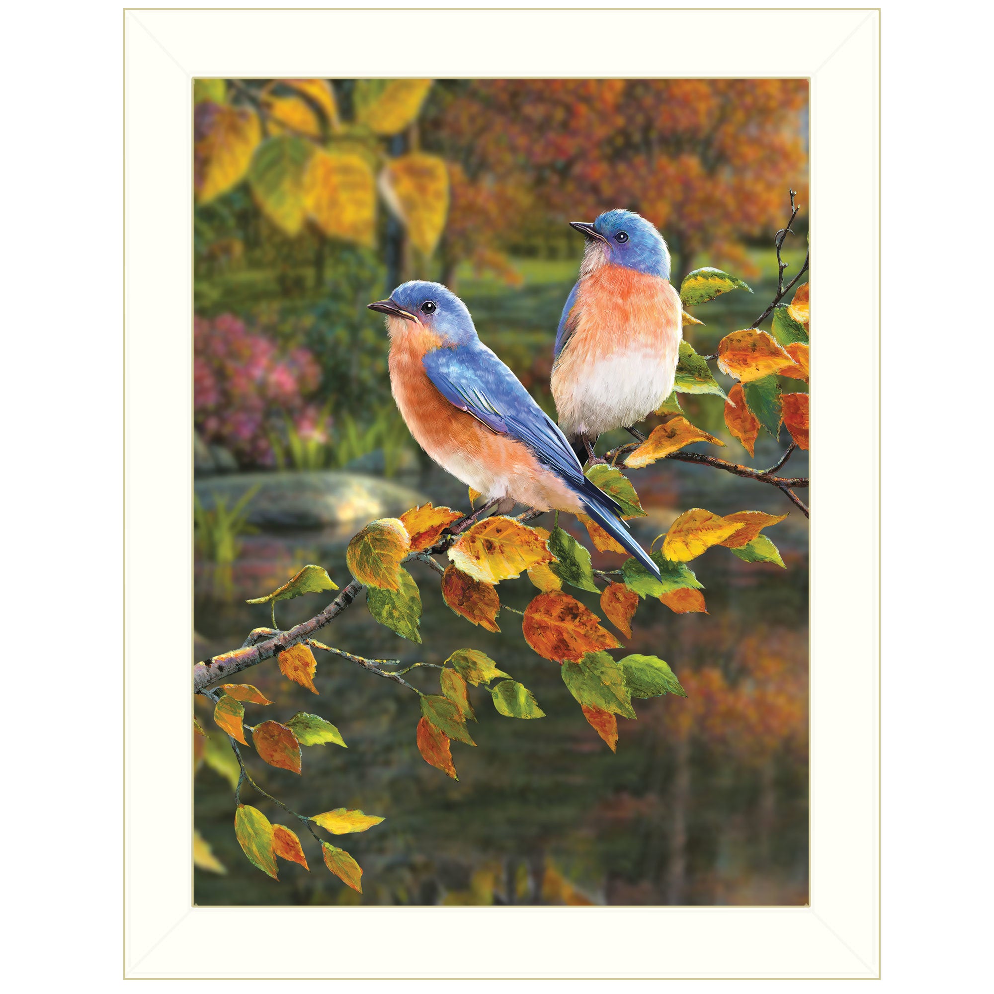 "Bluebirds" by Kim Norlien, Ready to Hang Framed Print, White Frame