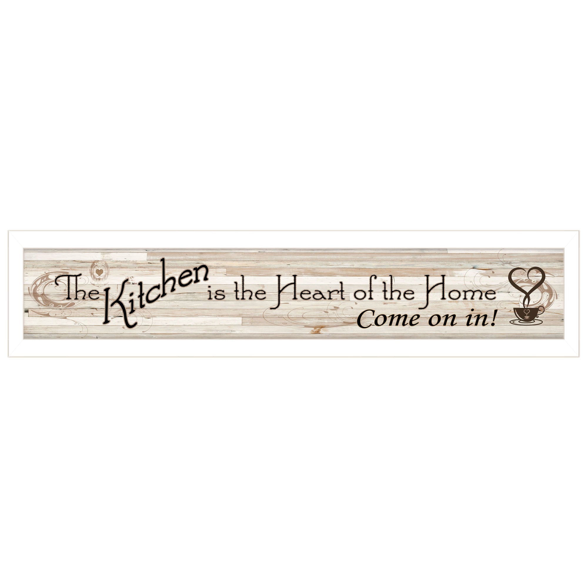 "Kitchen Is The Heart of The Home" by Millwork Engineering, Ready to Hang Framed Print, White Frame