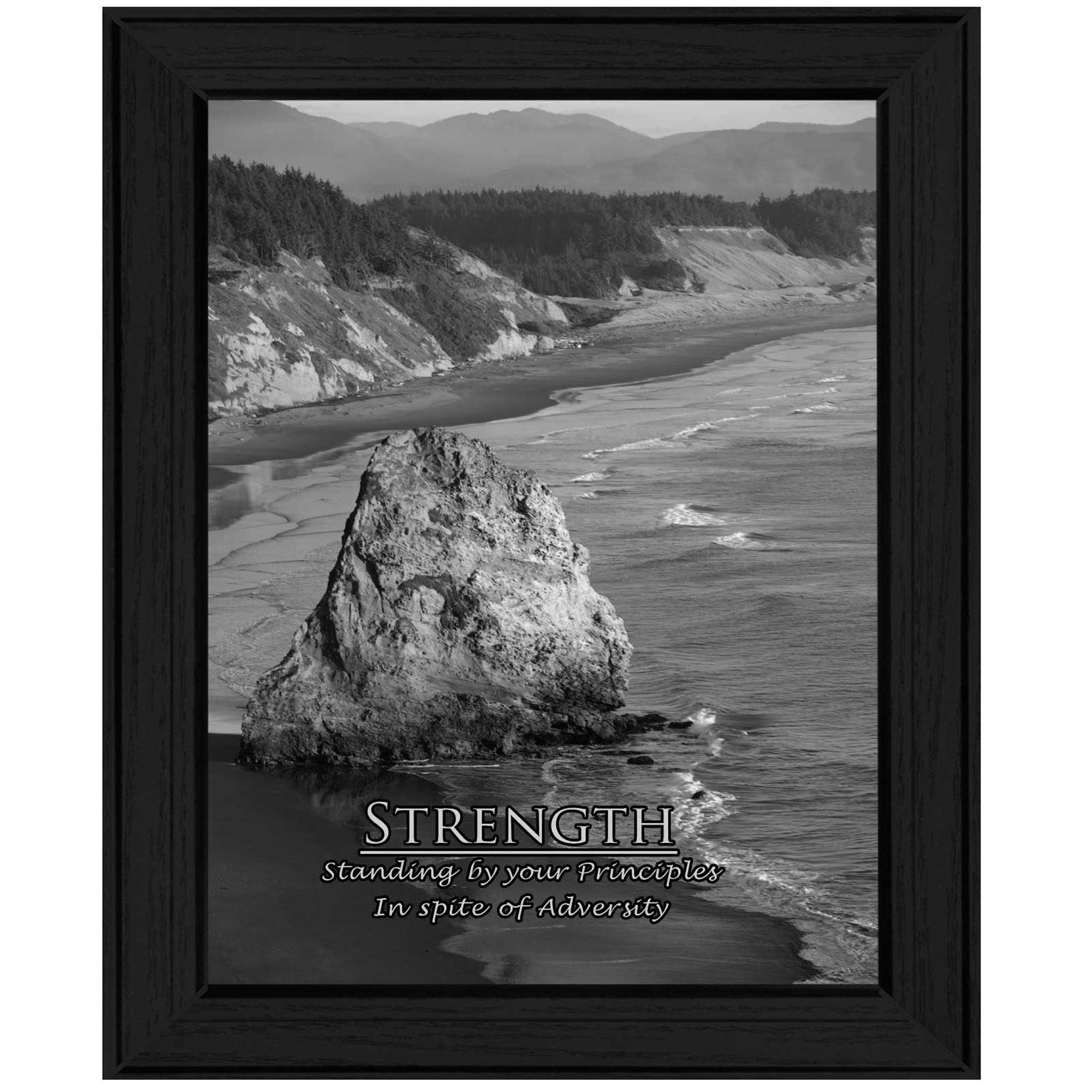 "Strength" By Trendy Decor4U, Printed Wall Art, Ready To Hang Framed Poster, Black Frame