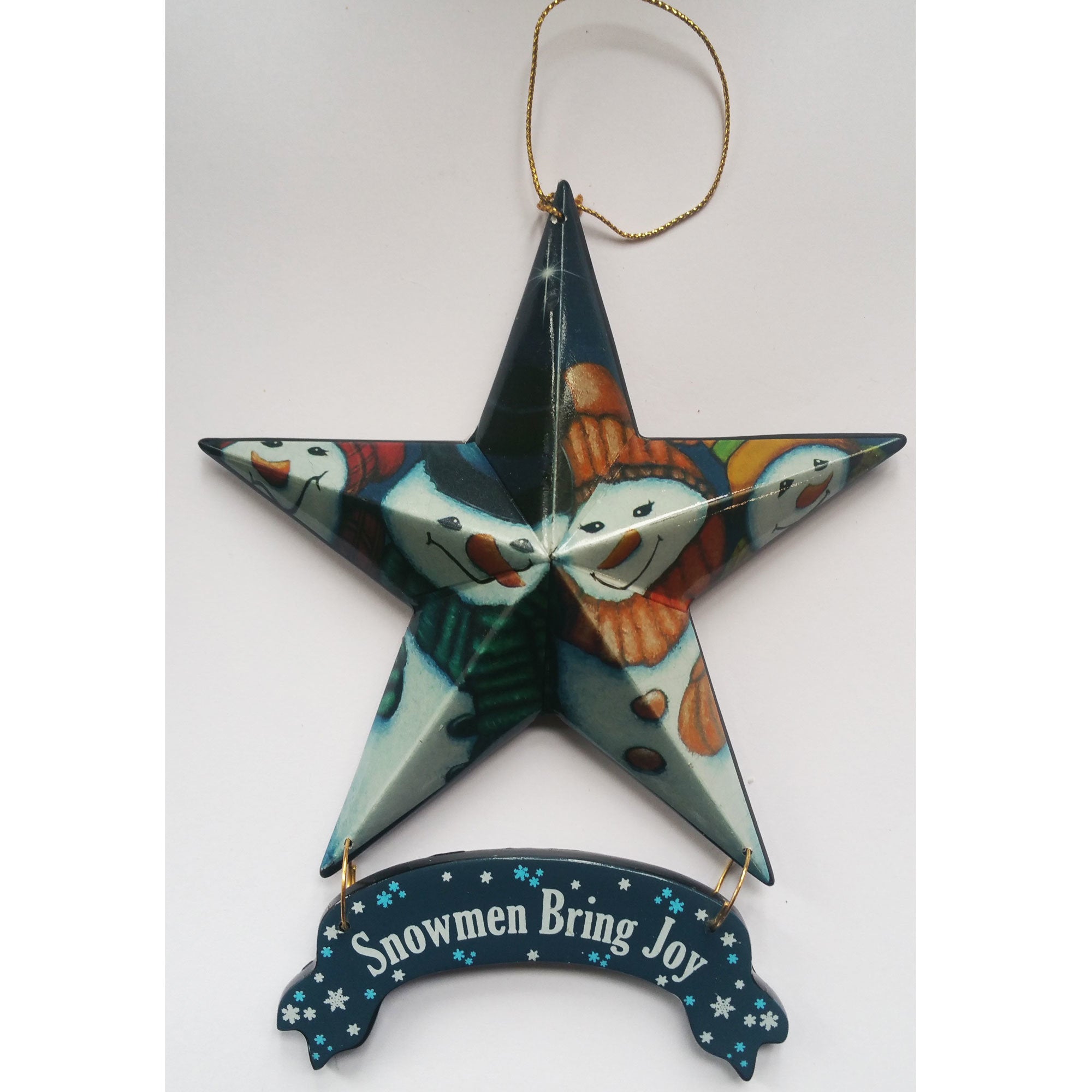 "Snowmen Bring Joy - Star Ornament 6-pack" by Trendy Decor 4U, Ready to Hang