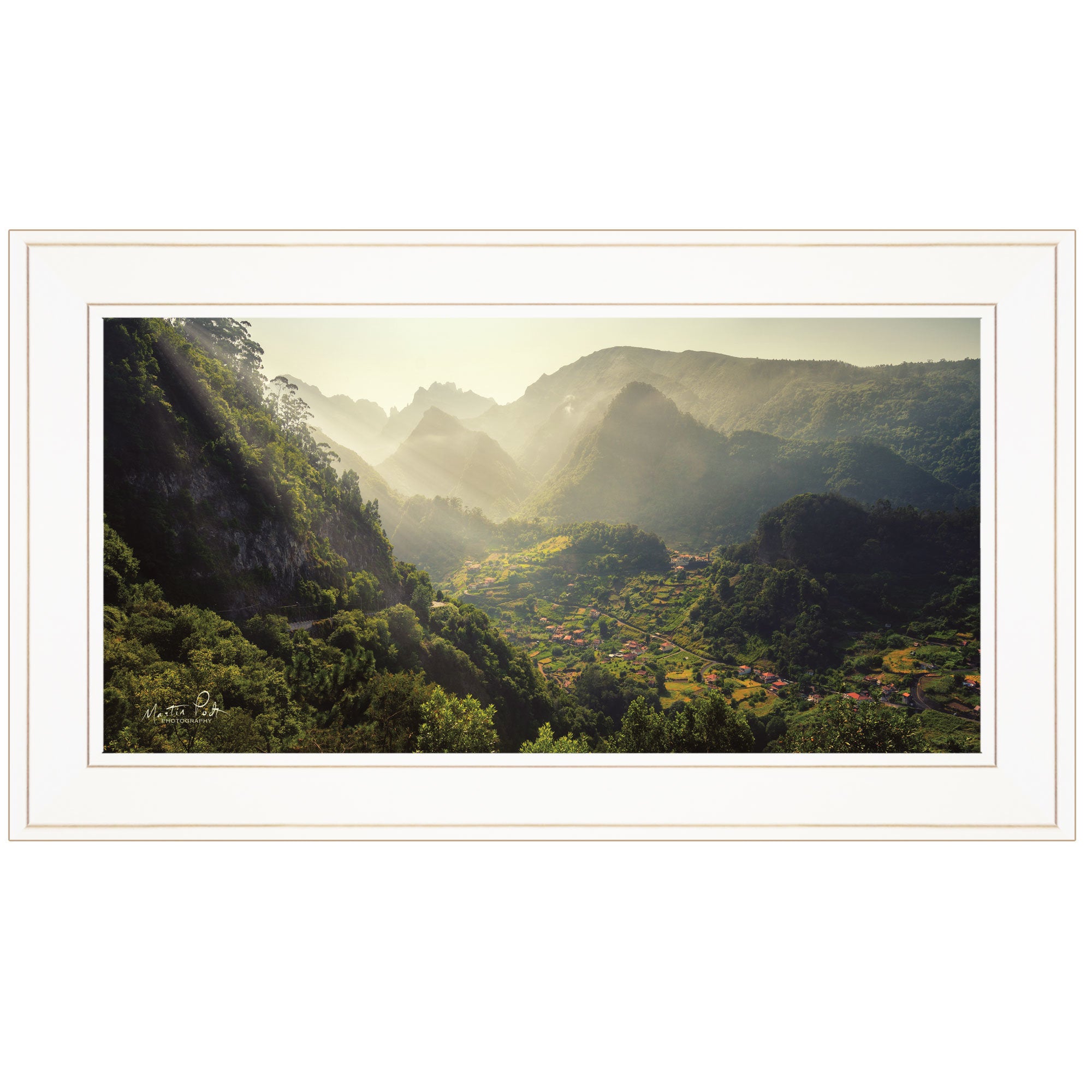 "Land of the Hobbits" Martin Podt, Ready to Hang Framed Print, White Frame