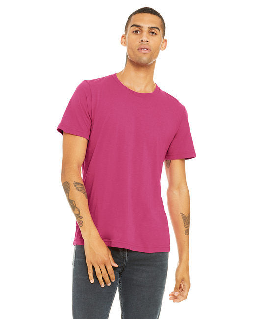 Unisex Poly-Cotton Short-Sleeve T-Shirt - BERRY - S
