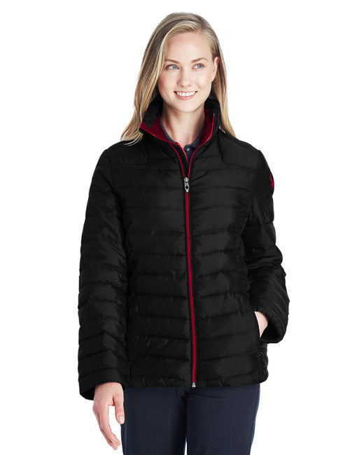 Ladies' Insulated Puffer Jacket - BLACK/ RED - XS