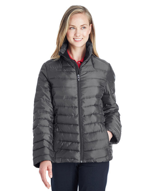 Ladies' Insulated Puffer Jacket - BLACK/ RED - XS
