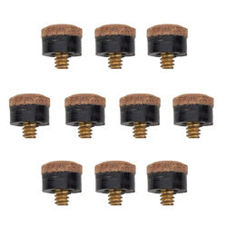 10 12mm Hard Leather Screw-on Pool Cue Tips