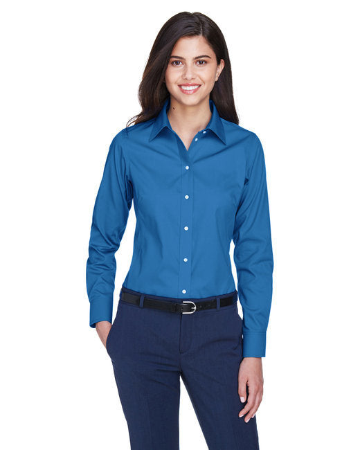 Ladies' Crown Woven Collection™ Solid Oxford - LIGHT BLUE - S