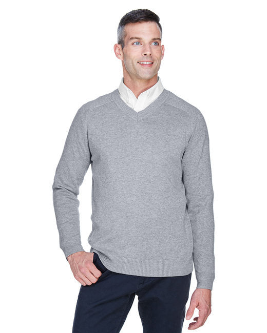 Men's V-Neck Sweater - GREY HEATHER - S