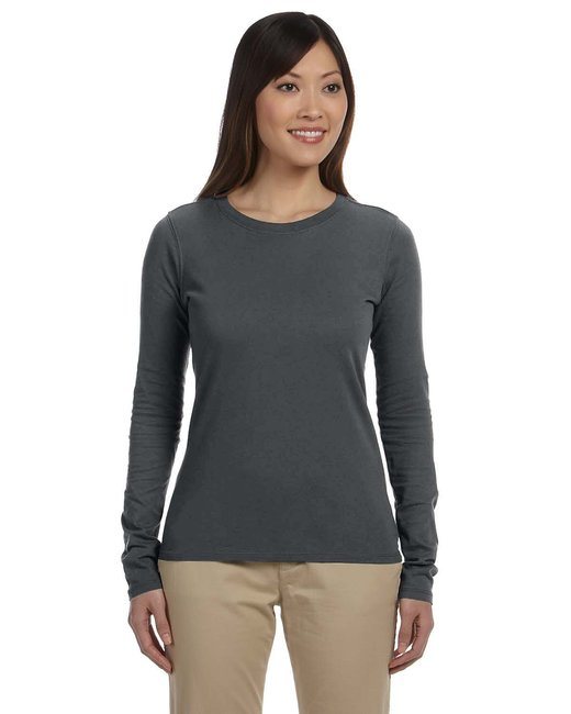 Ladies' 4.4 oz.; 100% Organic Cotton Classic Long-Sleeve T-Shirt - BLACK - S