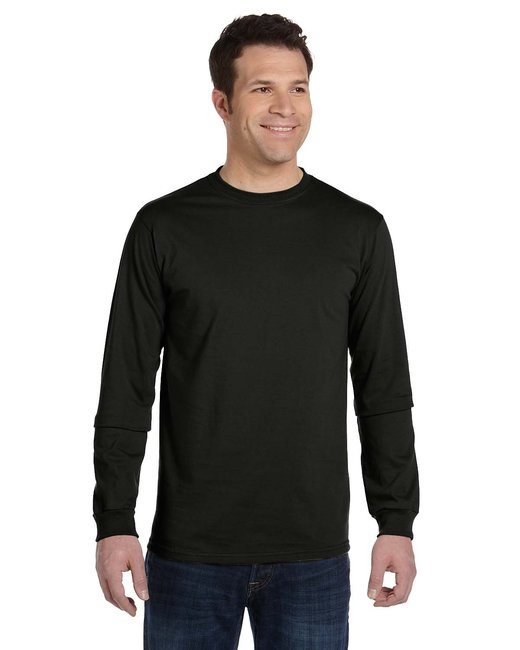 Men's 5.5 oz.; 100% Organic Cotton Classic Long-Sleeve T-Shirt - BLACK - S
