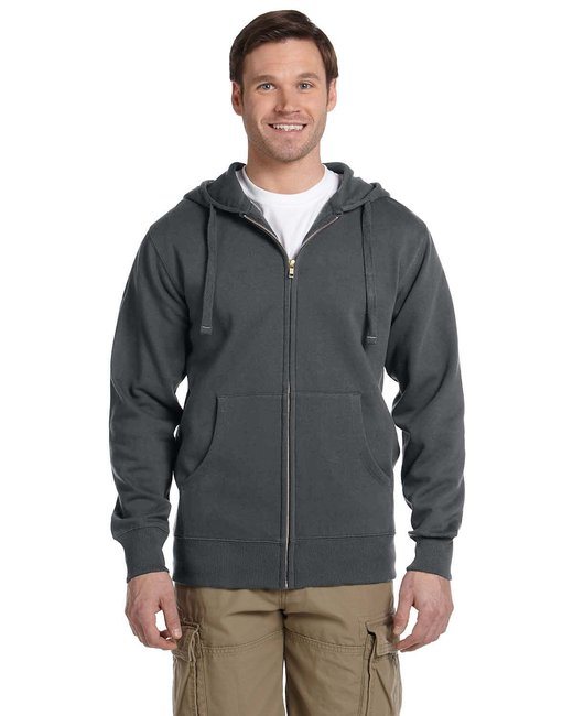 Men's Organic/Recycled Full-Zip Hooded Sweatshirt - BLACK - 2XL