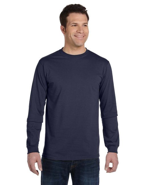 Men's 5.5 oz.; 100% Organic Cotton Classic Long-Sleeve T-Shirt - BLACK - S
