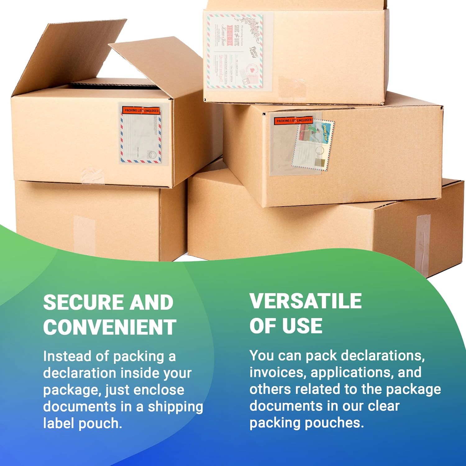 Packing List envelopes 7x10 Document mailers 7 x 10 by Amiff. Pack of 100 2 mil Thick envelopes. Clear Self-Adhesive envelopes. Peel and Seal; Shippin
