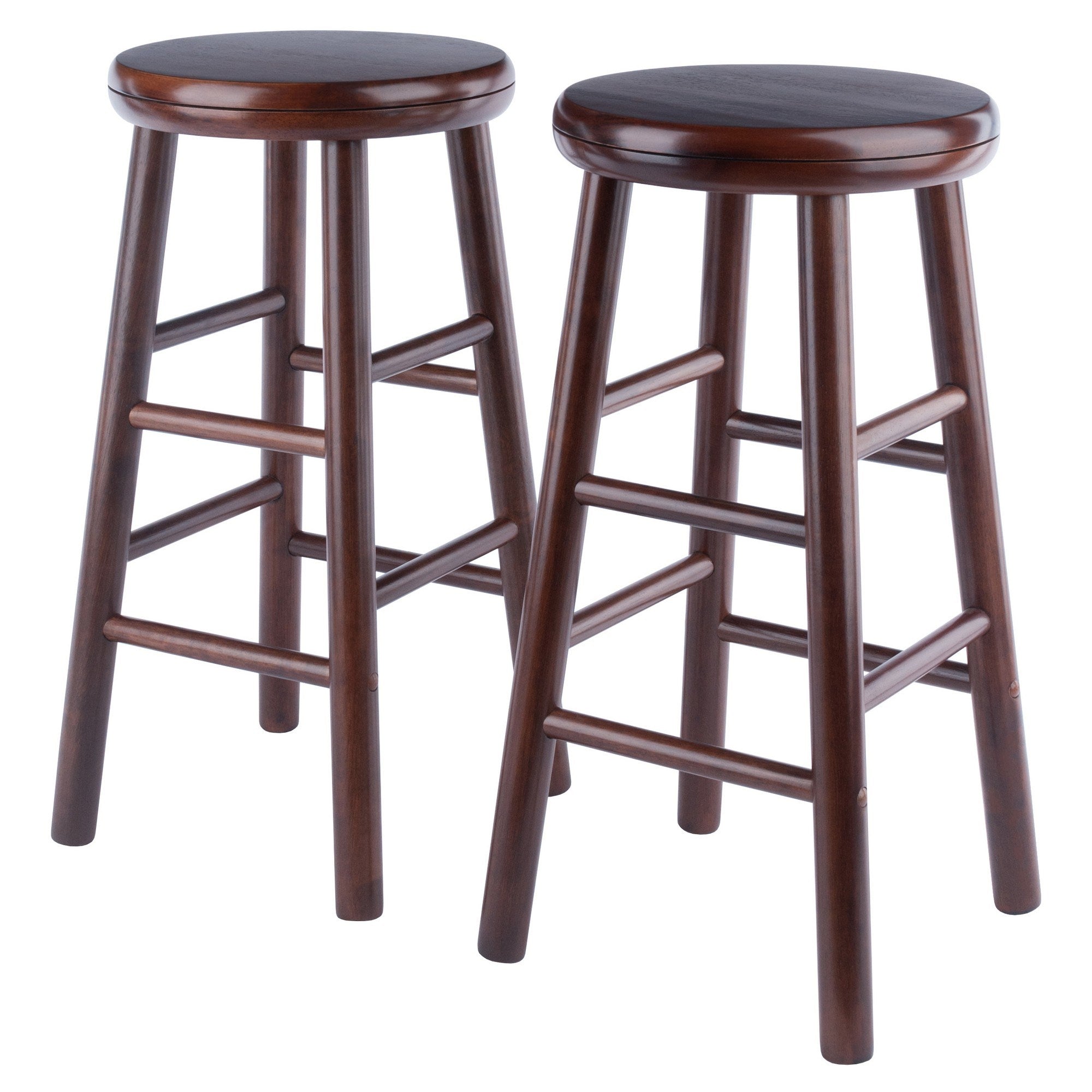 Shelby 2-Pc Swivel Seat Counter Stool Set; Walnut
