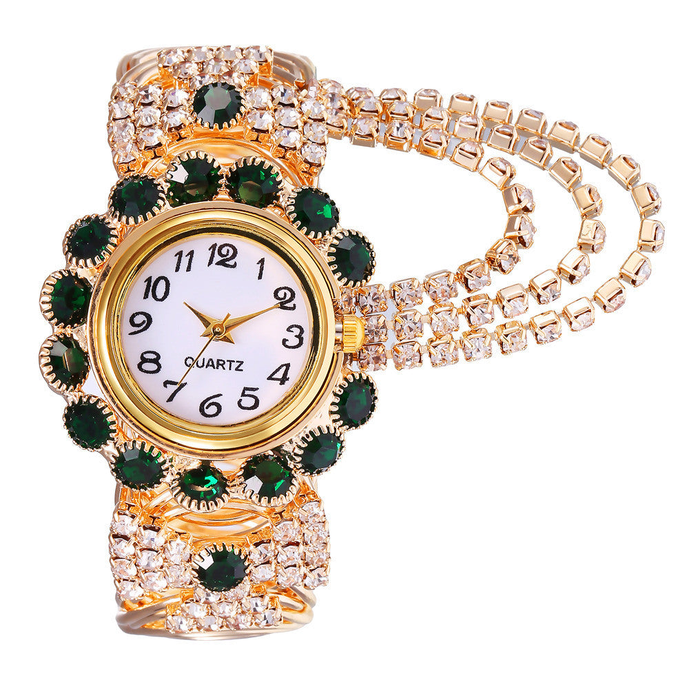 Ladies Diamond Alloy Temperament Quartz Watch