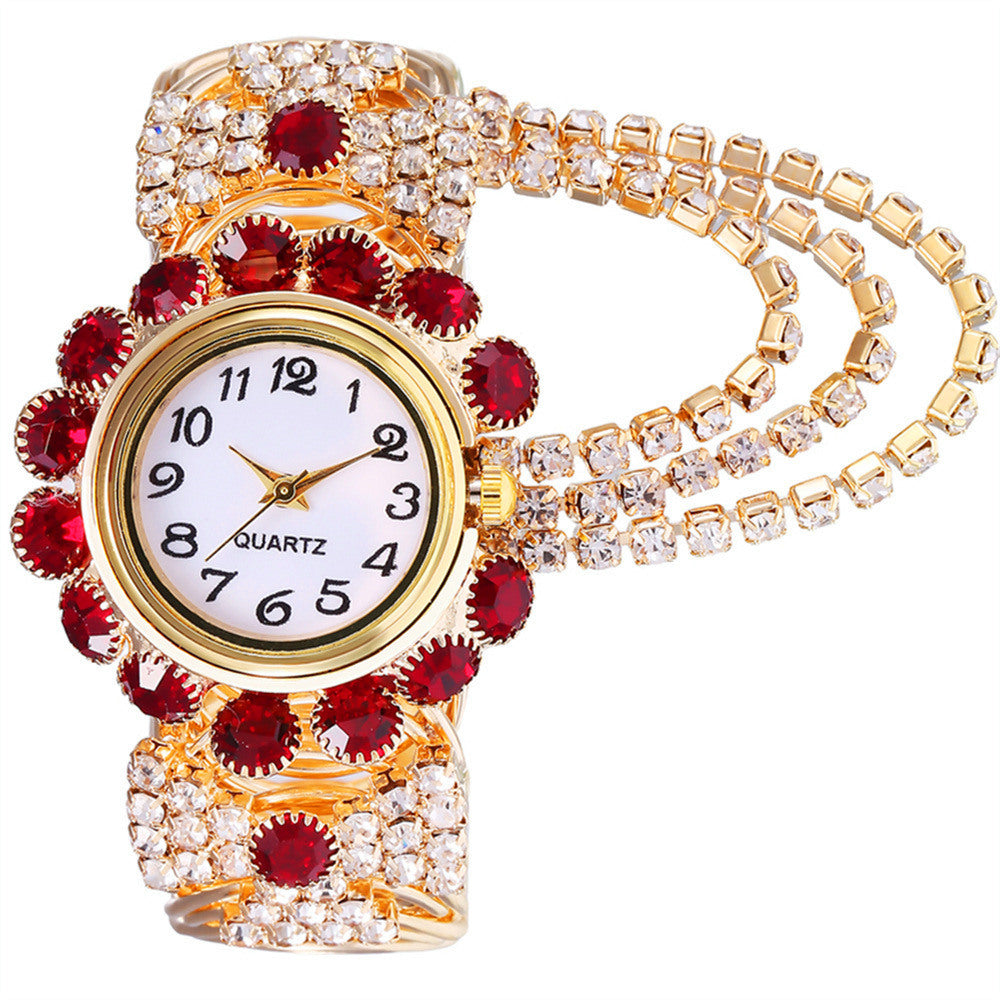 Ladies Diamond Alloy Temperament Quartz Watch