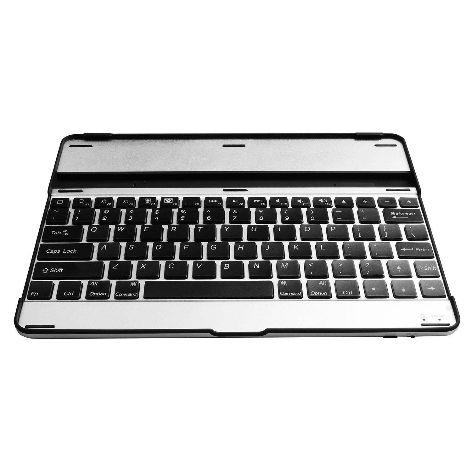 Silver and black aluminum alloy Wireless keyboard tablet cover