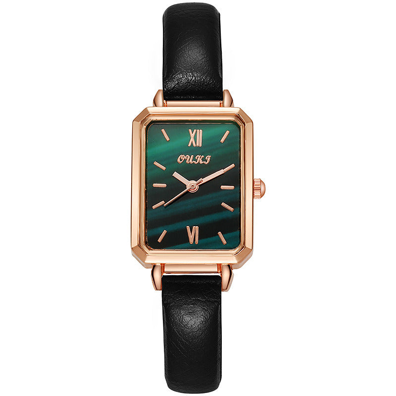 Ladies Small Green Watch Small Square Watch