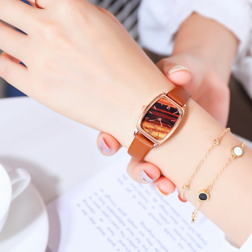 Belt Small Green Watch Quartz Watch Bracelet Combination Set