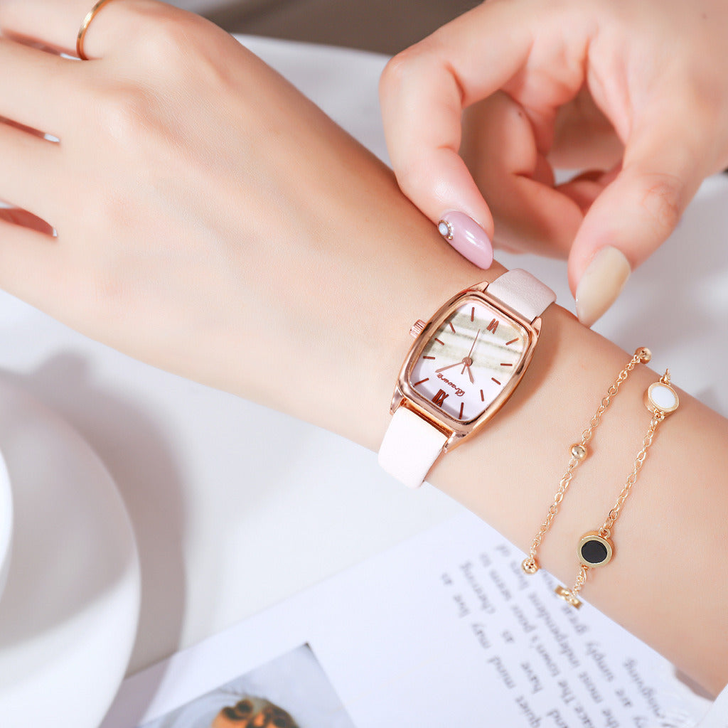 Belt Small Green Watch Quartz Watch Bracelet Combination Set