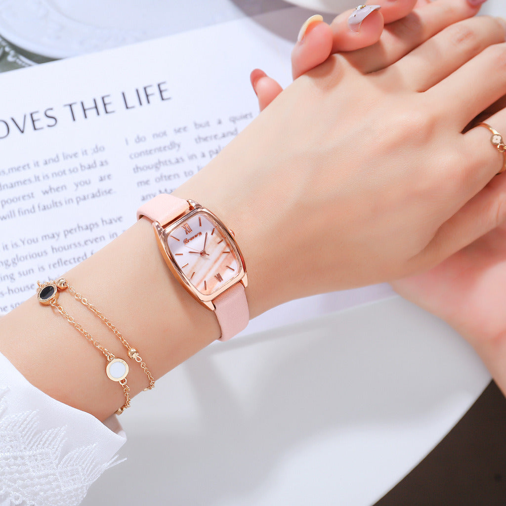 Belt Small Green Watch Quartz Watch Bracelet Combination Set