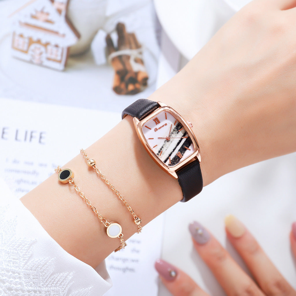 Belt Small Green Watch Quartz Watch Bracelet Combination Set