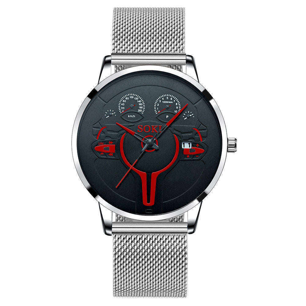 Men's Mesh Strap Vintage Sports Quartz Watch