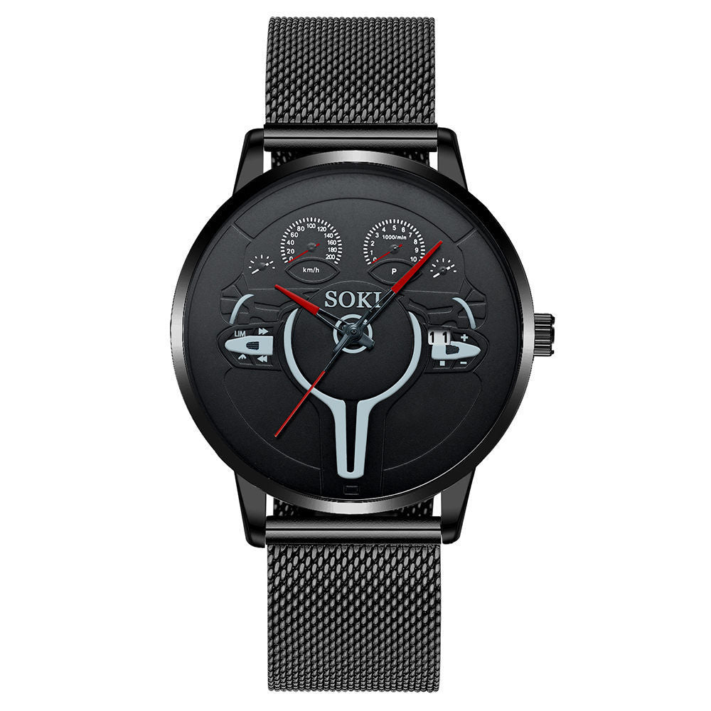 Men's Mesh Strap Vintage Sports Quartz Watch