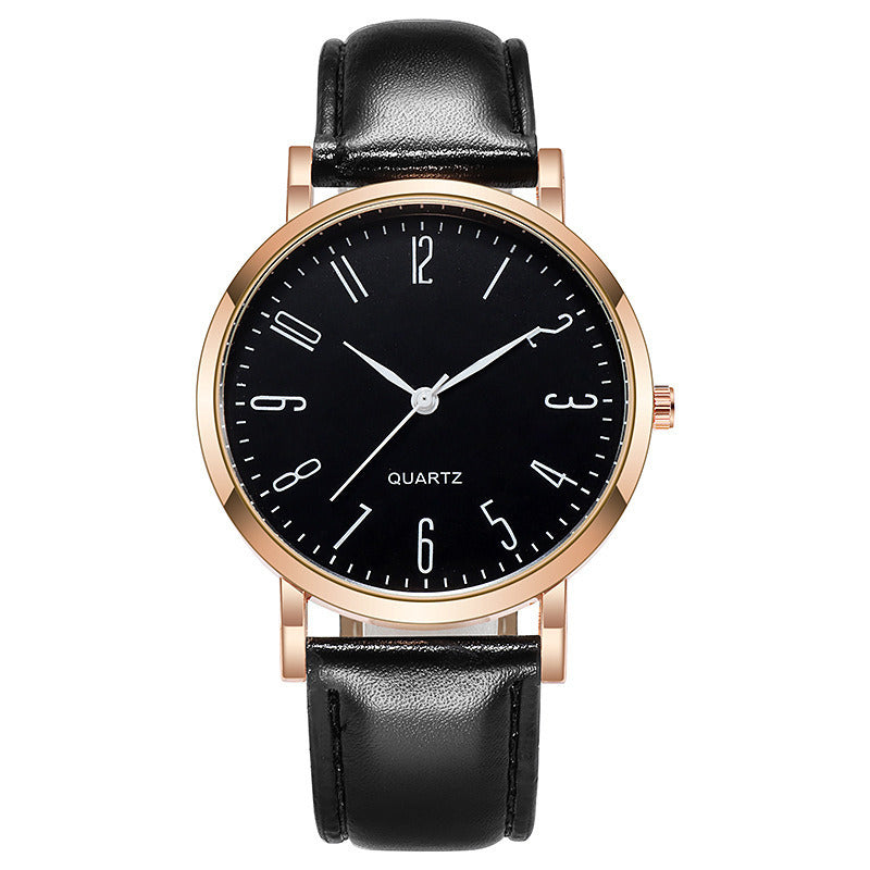 Men's Casual Business Leather Watch Simple Quartz Wristwatch