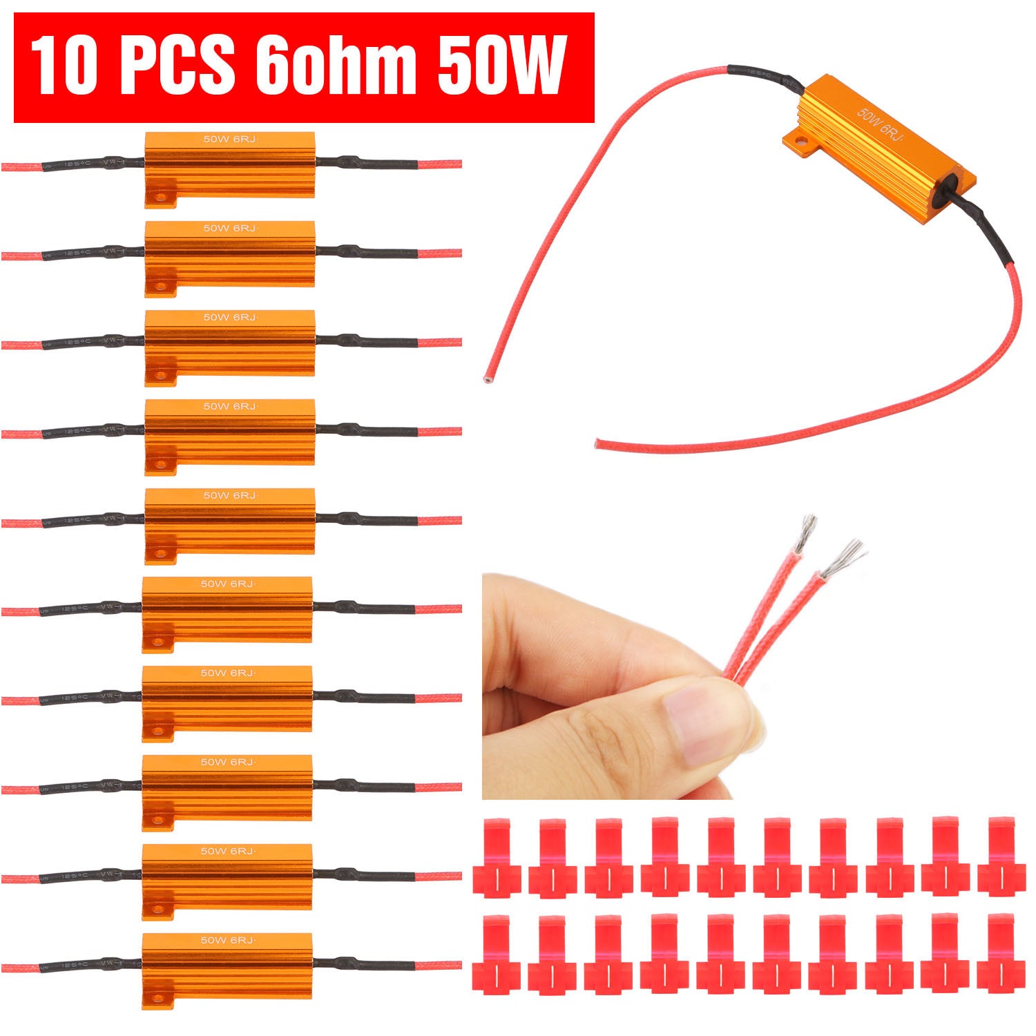 10 PIC 50W 6 ohm Load Resistor Set with T-Taps