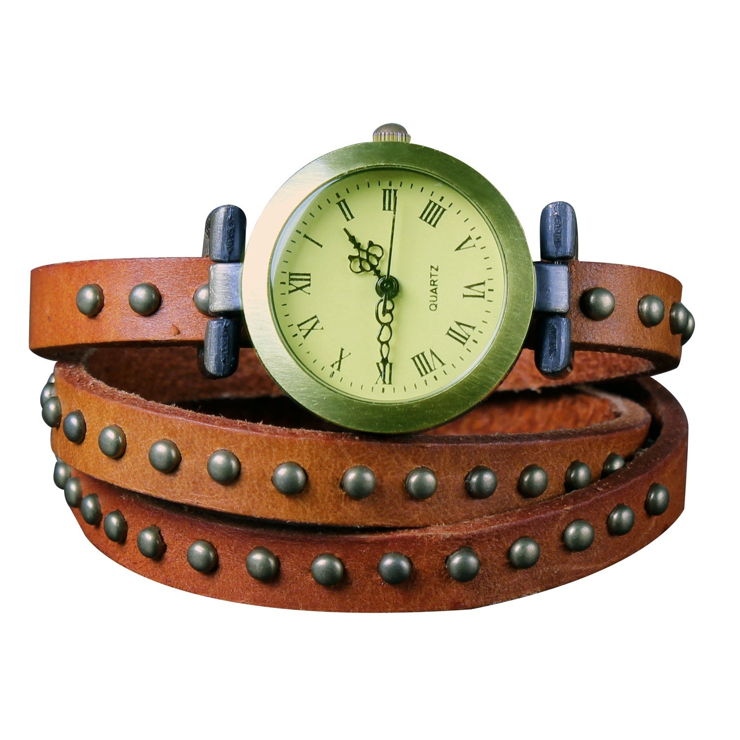 Fashionable Rivet Leather Belt Retro Watch Hand Chain