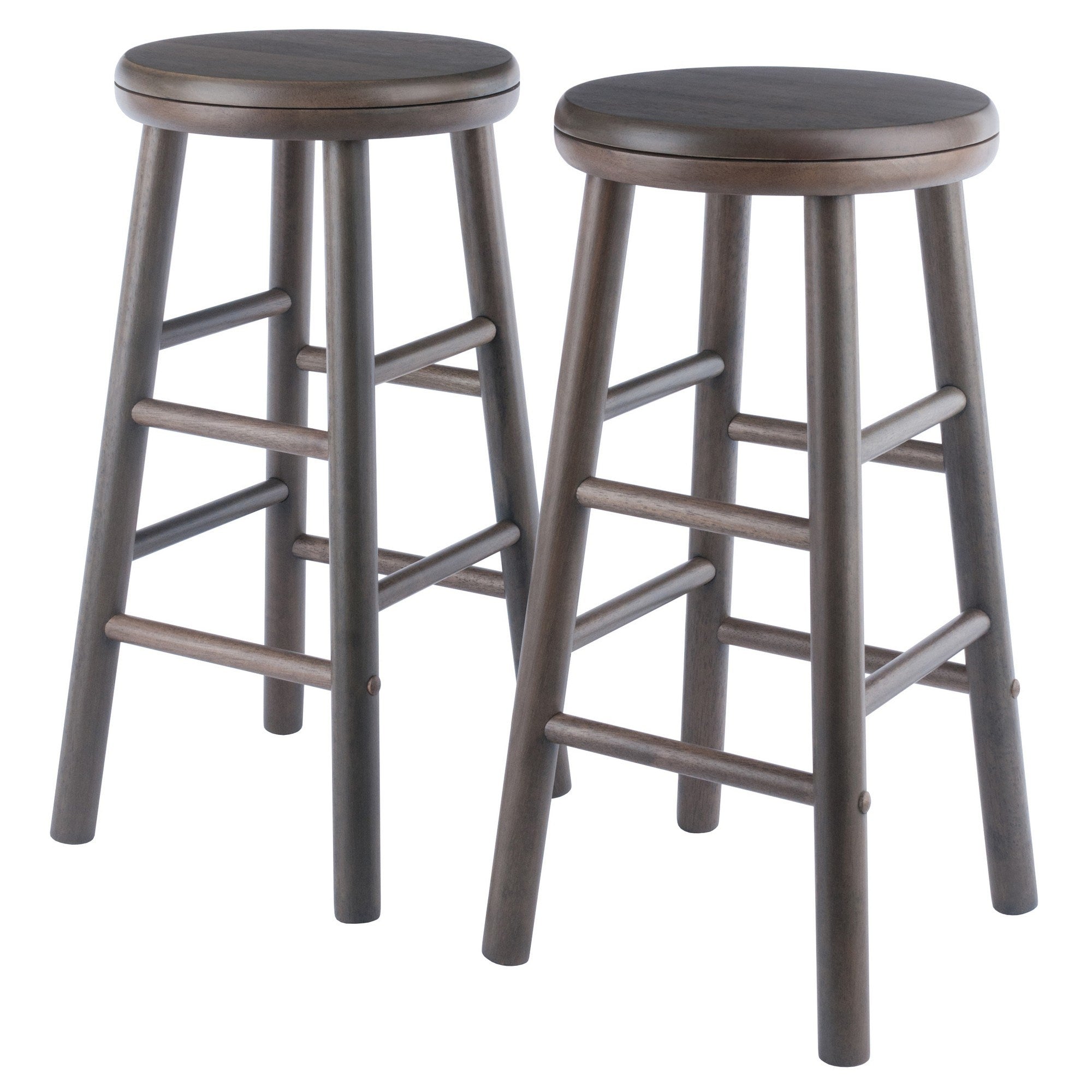 Shelby 2-Pc Swivel Seat Counter Stool Set; Oyster Gray
