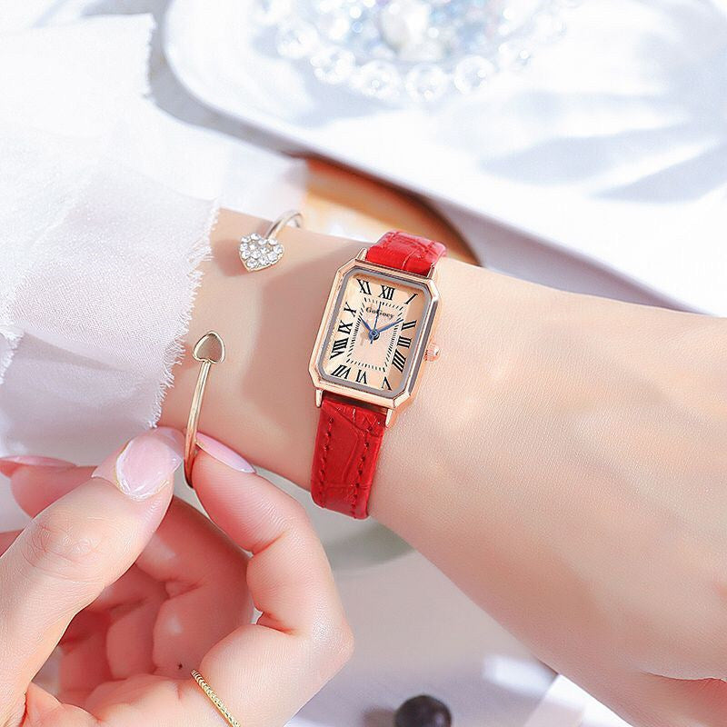 Women's Life Waterproof Student Simple Quartz Rectangle