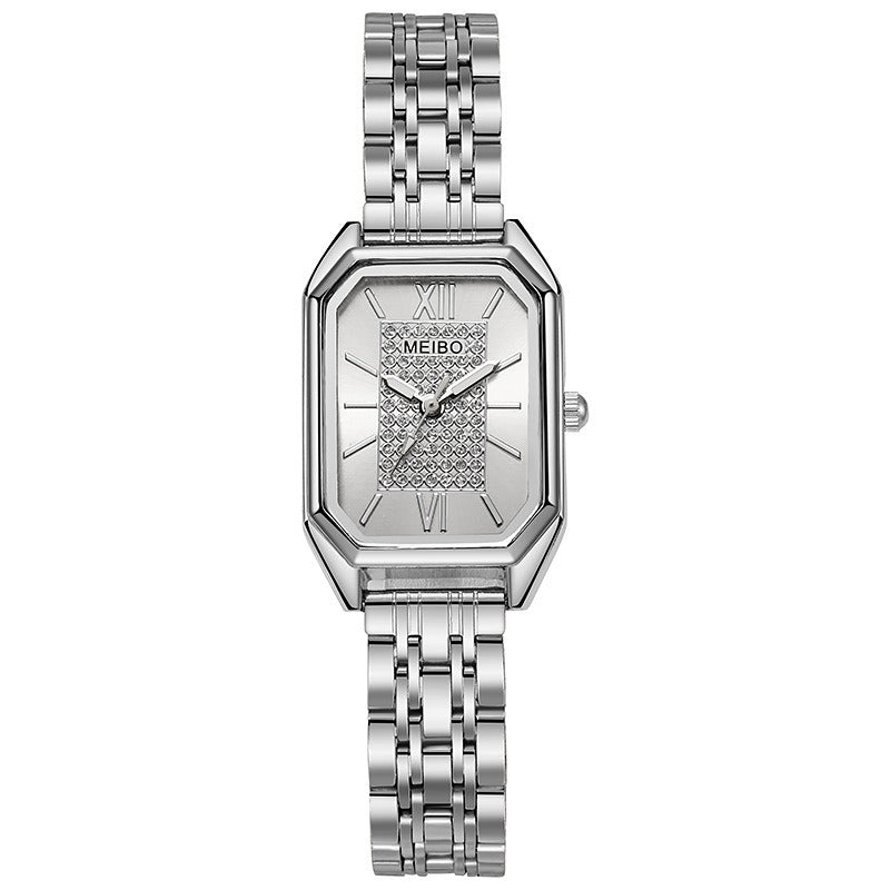 New square steel strap retro women's watch