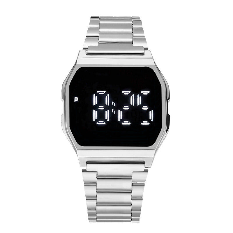 Metal Steel Band LED Square Electronic Watch Touch Watch