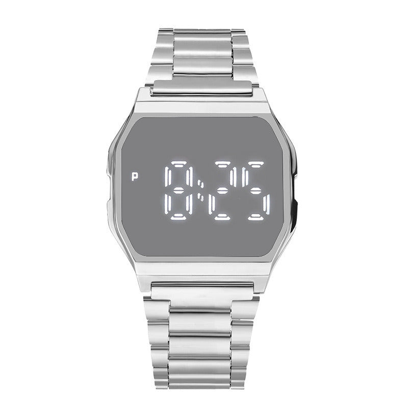 Metal Steel Band LED Square Electronic Watch Touch Watch