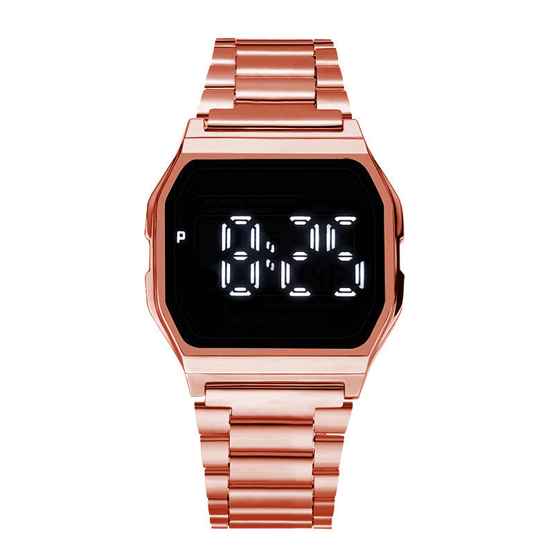 Metal Steel Band LED Square Electronic Watch Touch Watch