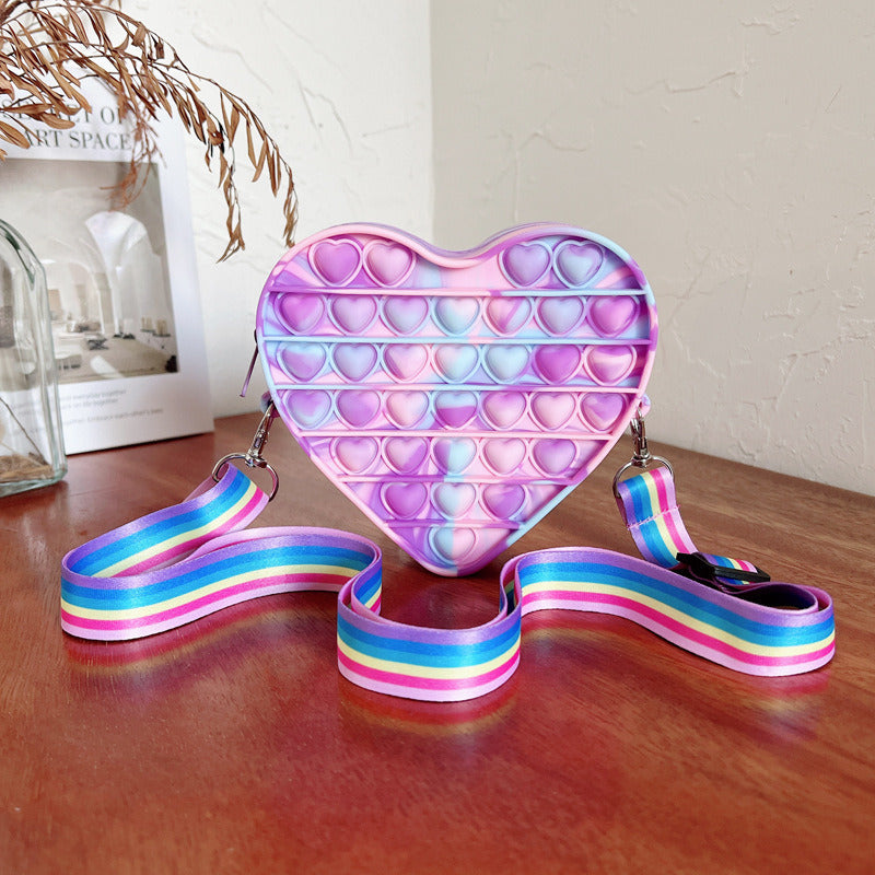 Cartoon pinch music color shoulder bag decompression vent toy