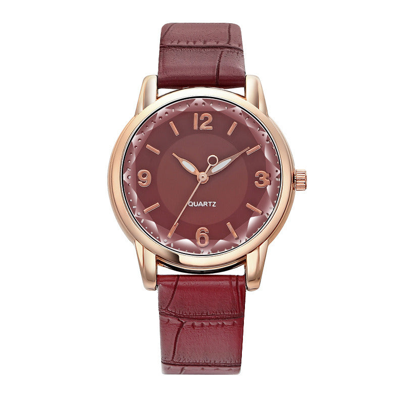 Quartz Ladies Watch Two Tone Dial Belt Ladies Watch