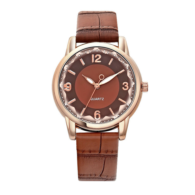 Quartz Ladies Watch Two Tone Dial Belt Ladies Watch