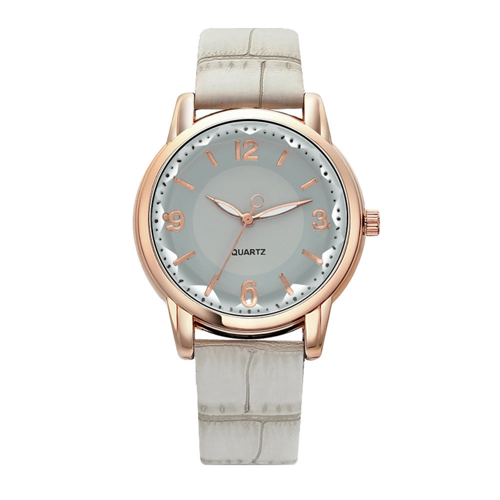 Quartz Ladies Watch Two Tone Dial Belt Ladies Watch