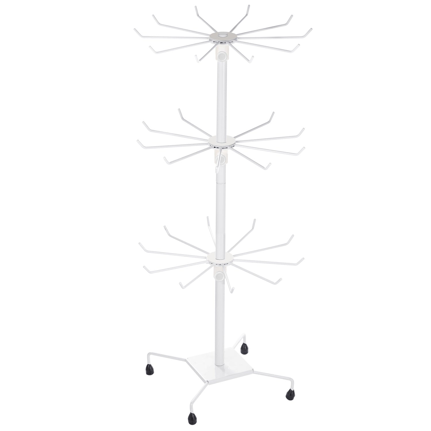 3-Tier Metal Jewelry Rack 30-Hook Necklaces Bracelets Display Stand Organizer Spinning Tower Holder