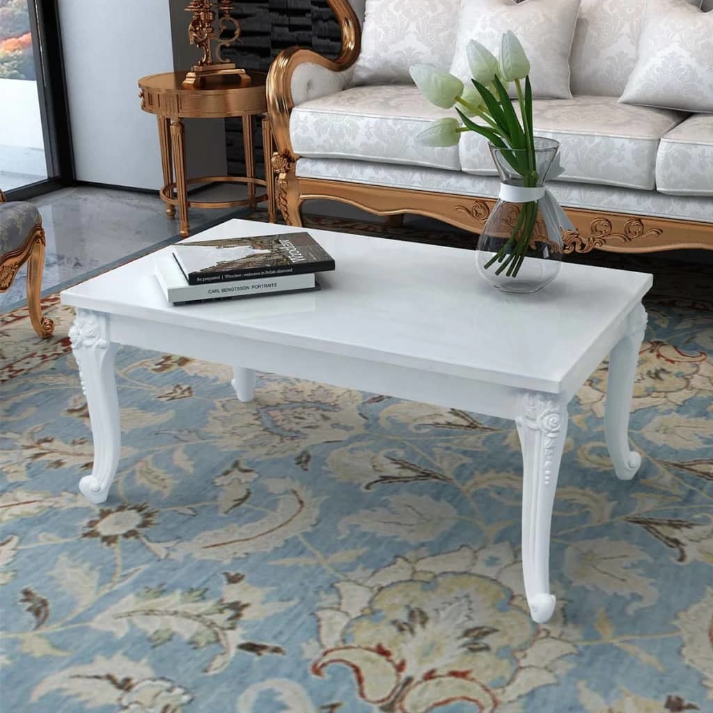 Coffee Table 39.4"x23.6"x16.5" High Gloss White