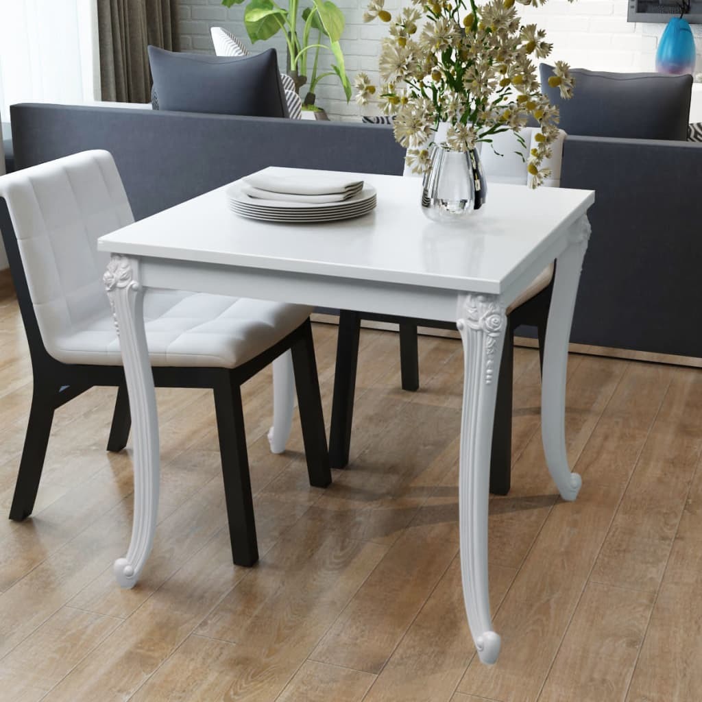 Dining Table 31.5"x31.5"x29.9" High Gloss White