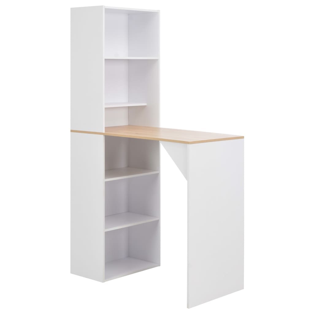 Bar Table with Cabinet White 45.3"x23.2"x78.7"