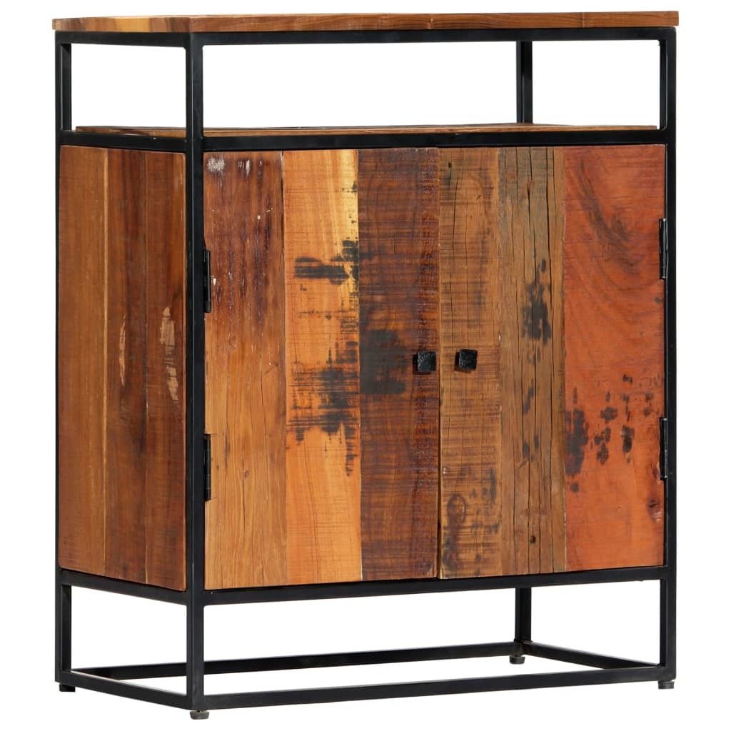 Side Cabinet 23.6"x13.8"x29.9" Solid Reclaimed Wood and Steel