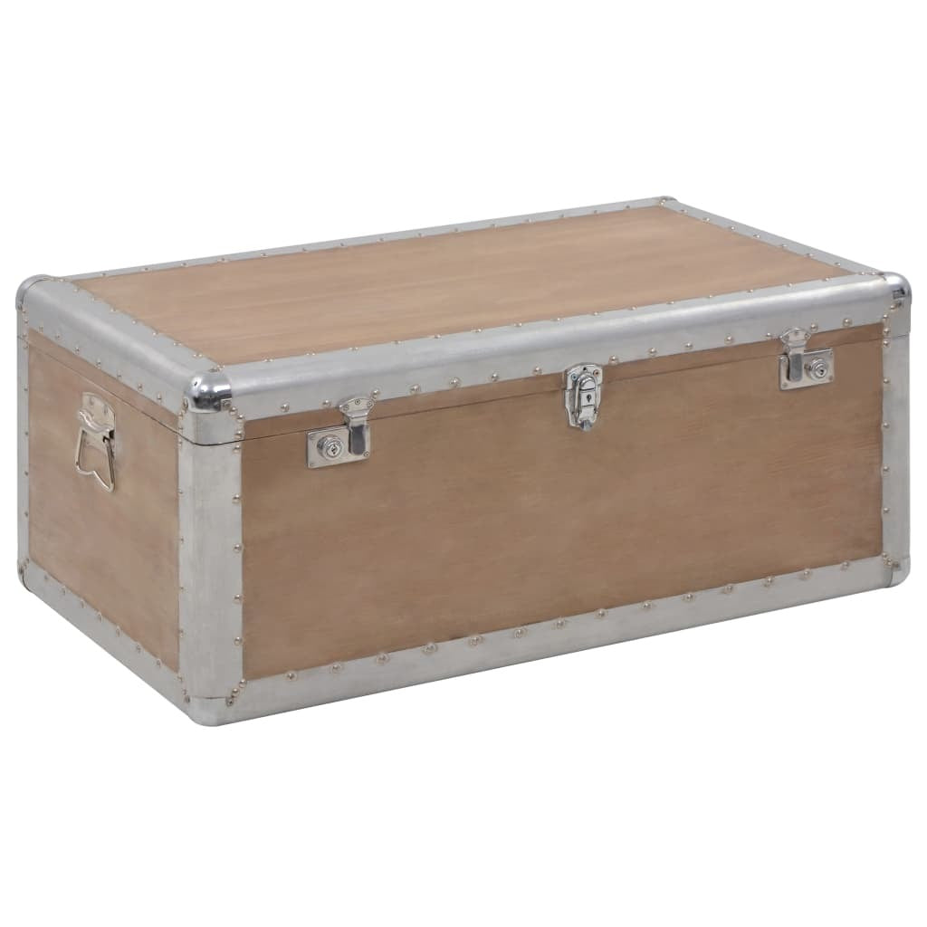 Storage Box Solid Fir Wood 35.8"x20.5"x15.7" Brown