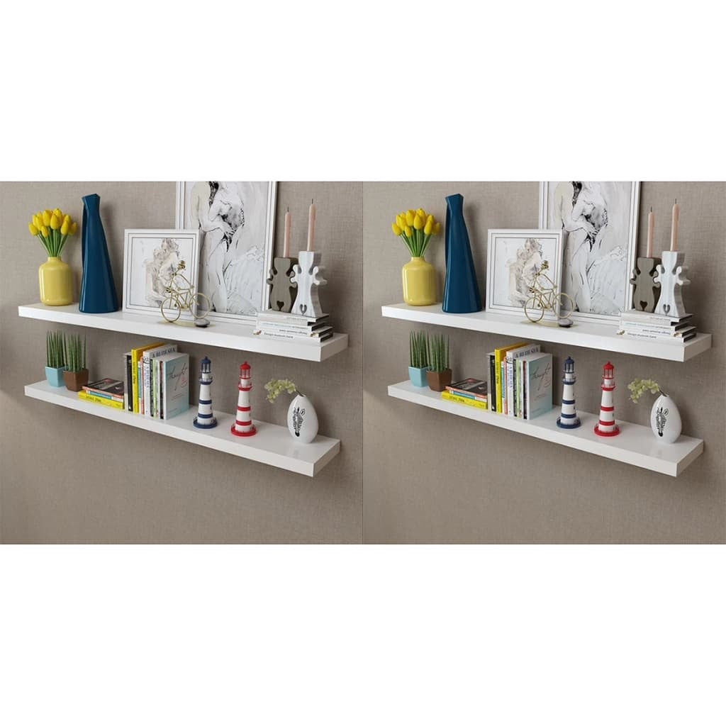 Wall Shelves 4 pcs White 47.2"