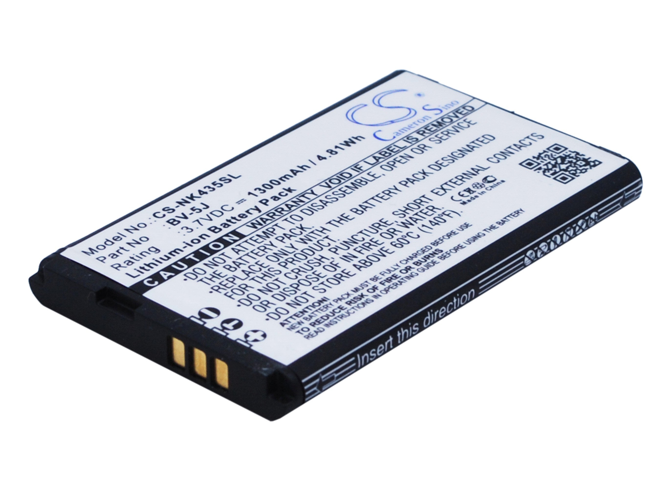 1300mAh Battery - CS-NK435SL / Li-ion / Volts: 3.7